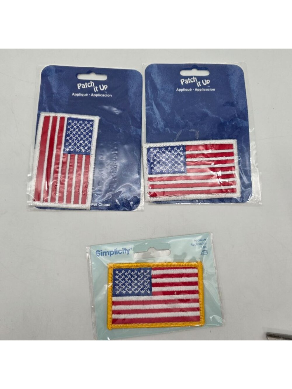American Flag Iron-On Patches Embroidered Red/White/Blue Simplicity Brands